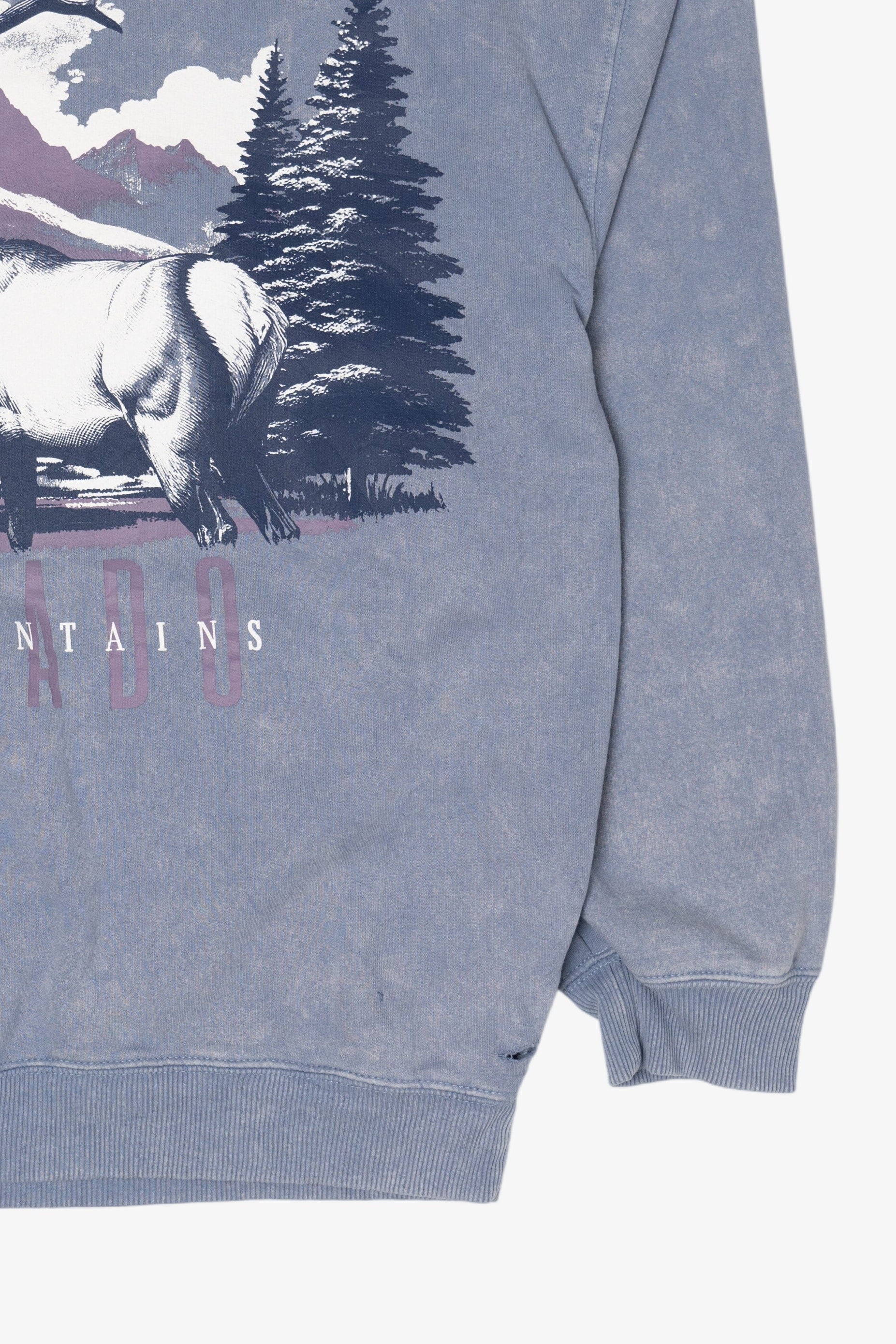 Blue Rocky Mountains Colorado Elk Wrap Around Sweatshirt
