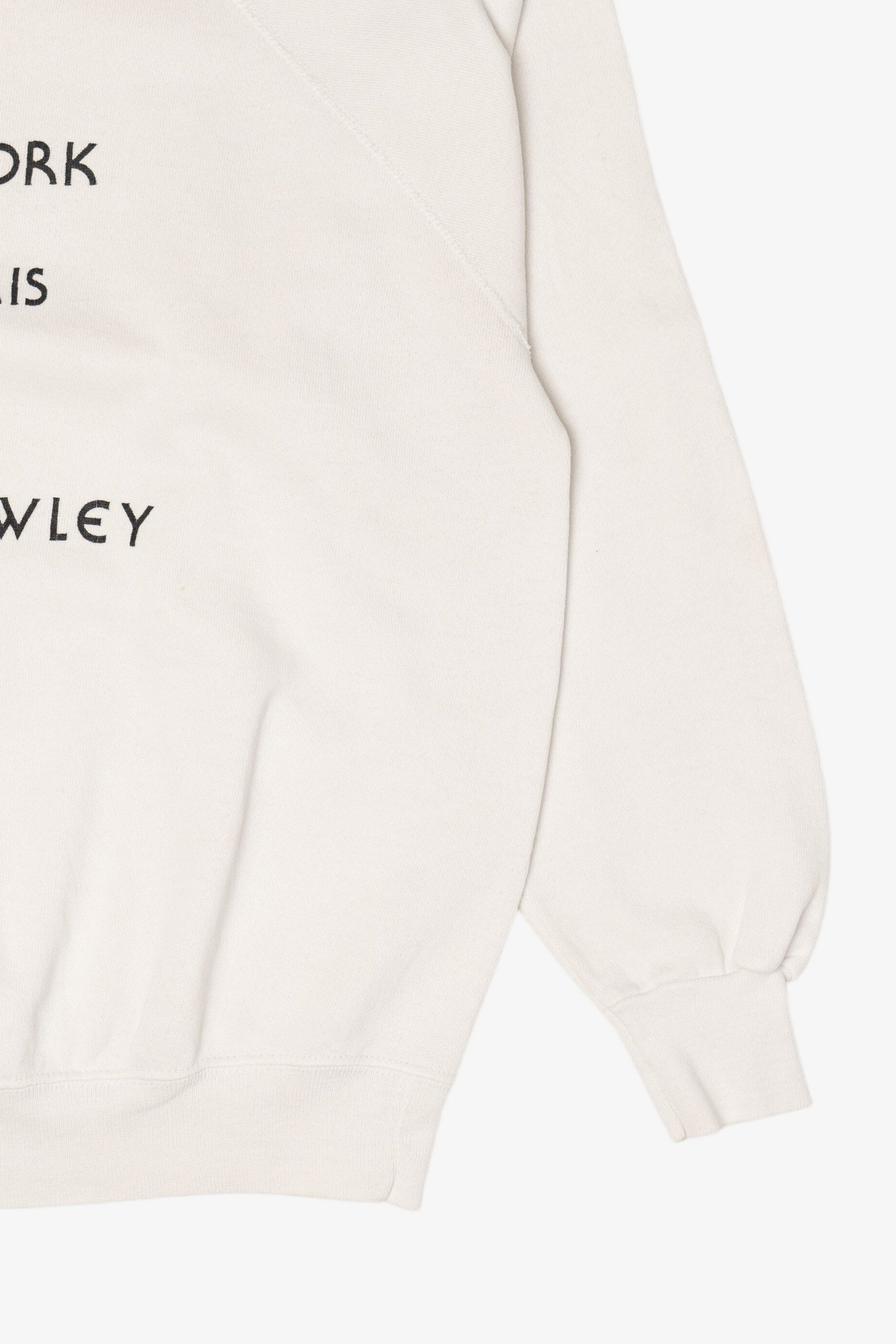 Vintage White "New York, Paris, Rome, Brawley" Tultex Raglan Sweatshirt (1990s)
