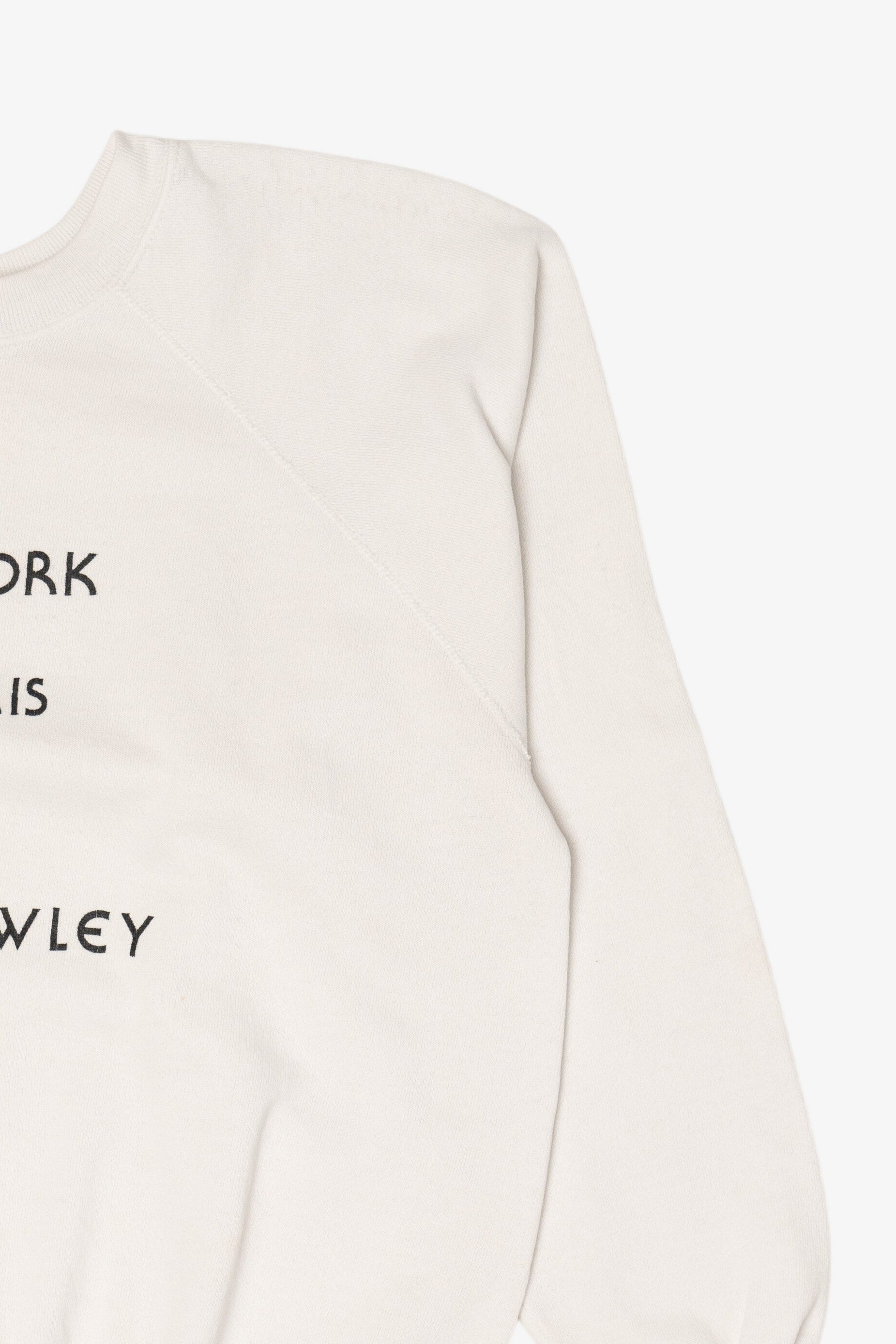 Vintage White "New York, Paris, Rome, Brawley" Tultex Raglan Sweatshirt (1990s)