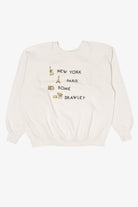 Vintage White "New York, Paris, Rome, Brawley" Tultex Raglan Sweatshirt (1990s)