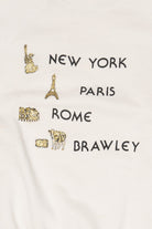 Vintage White "New York, Paris, Rome, Brawley" Tultex Raglan Sweatshirt (1990s)