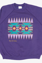 Vintage Purple Taos, New Mexico Southerwestern Pattern Tultex Sweatshirt (1990s)