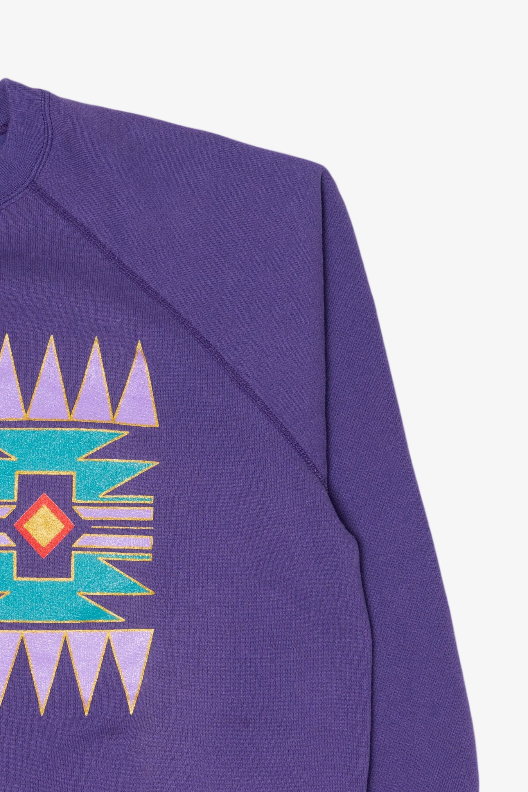 Vintage Purple Taos, New Mexico Southerwestern Pattern Tultex Sweatshirt (1990s)
