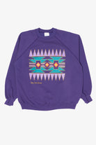 Vintage Purple Taos, New Mexico Southerwestern Pattern Tultex Sweatshirt (1990s)