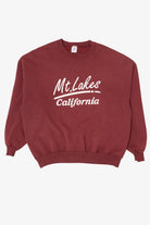 Vintage Burgundy Mt. Lakes California Sweatshirt (1990s)