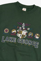 Vintage Distressed "Lake George" New York Destination Sweatshirt (1990s)