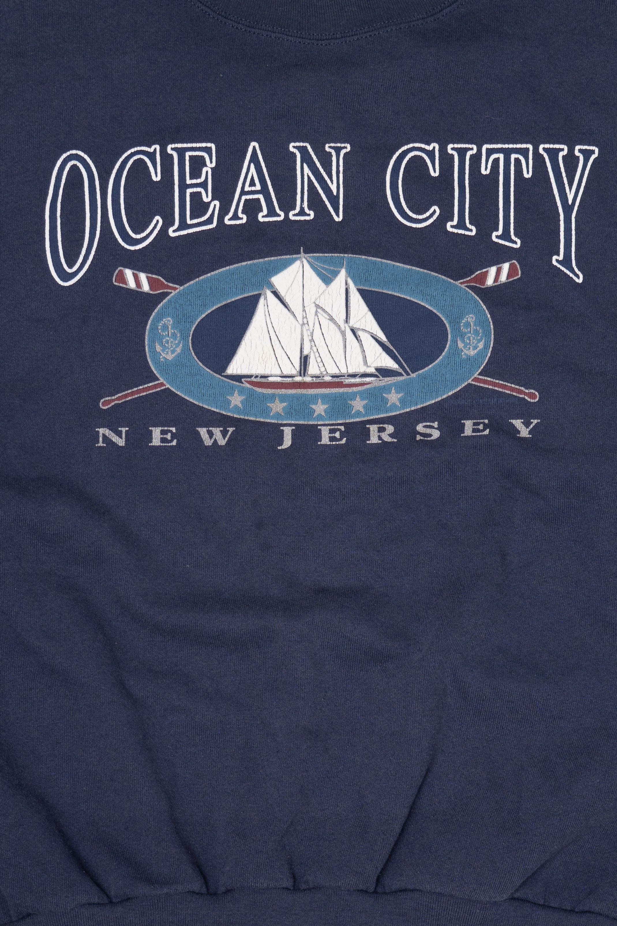 Vintage Navy Blue Ocean City New Jersey Sweatshirt (1990s)