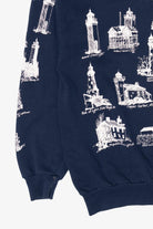 Vintage Navy Blue Michigan Lighthouses Sweatshirt (1990s)