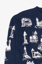 Vintage Navy Blue Michigan Lighthouses Sweatshirt (1990s)