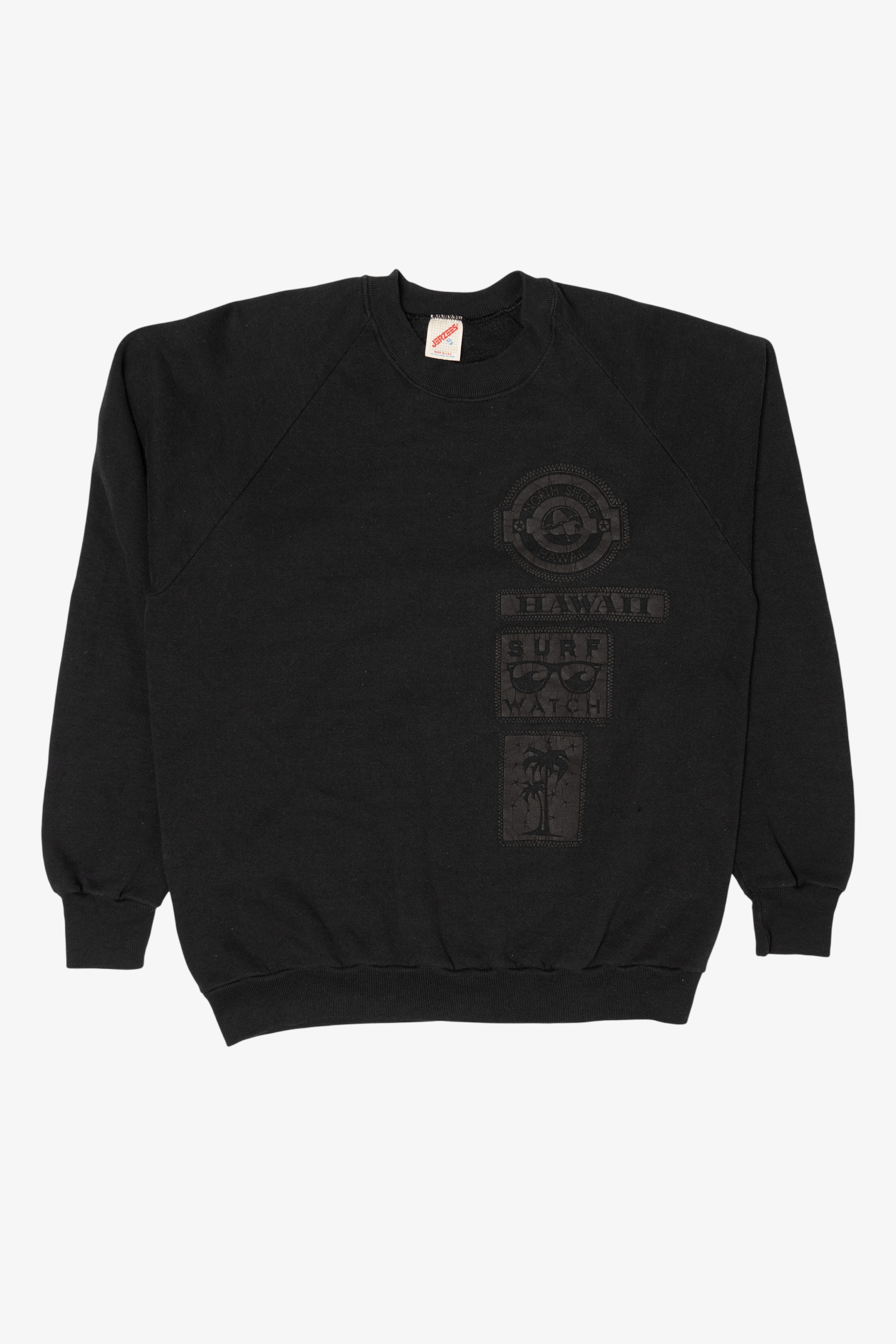 Vintage Black Hawaii Surfwatch Raglan Sweatshirt (1990s)