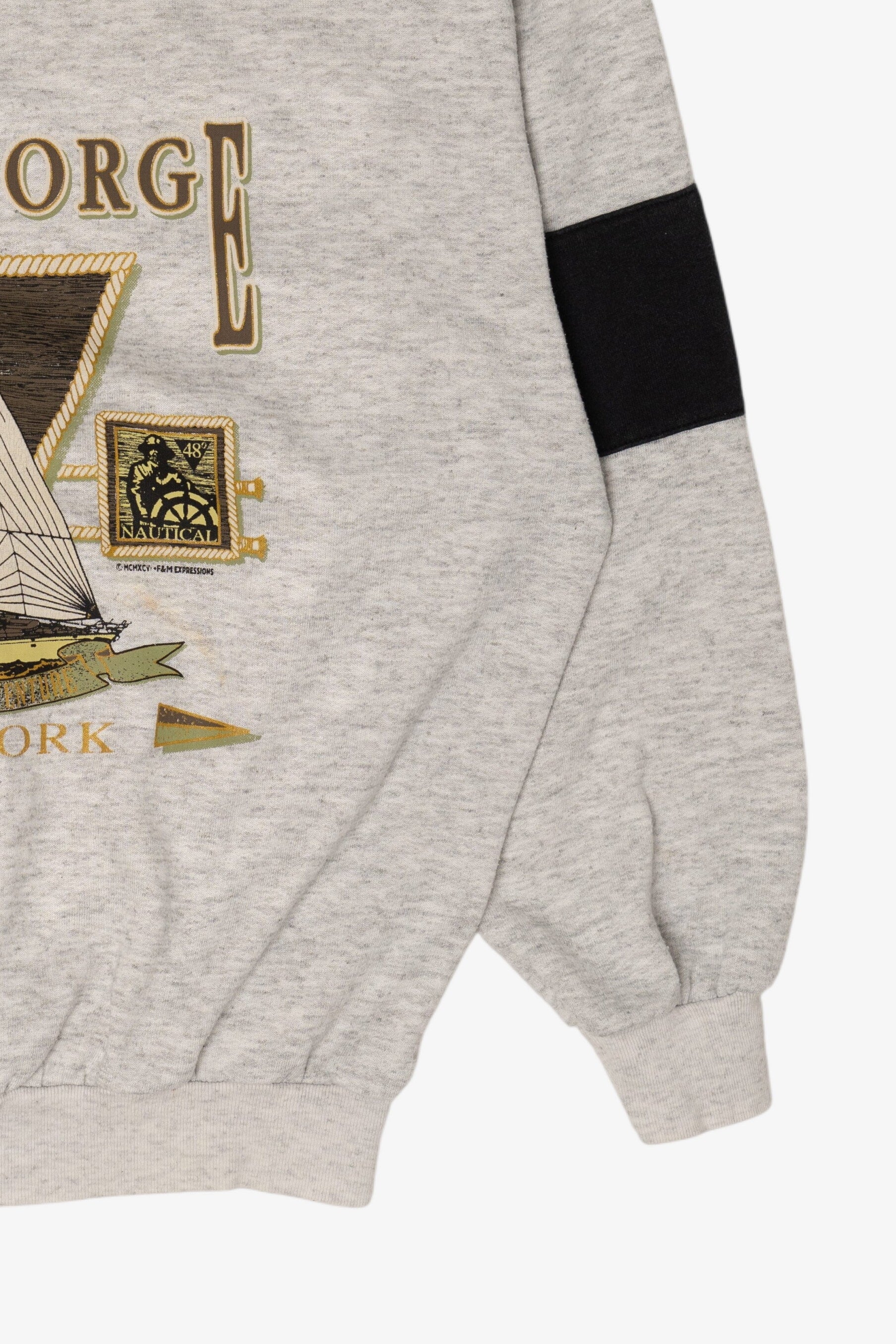 Vintage Lake George New York Quarter Zip Sweatshirt (1990s)