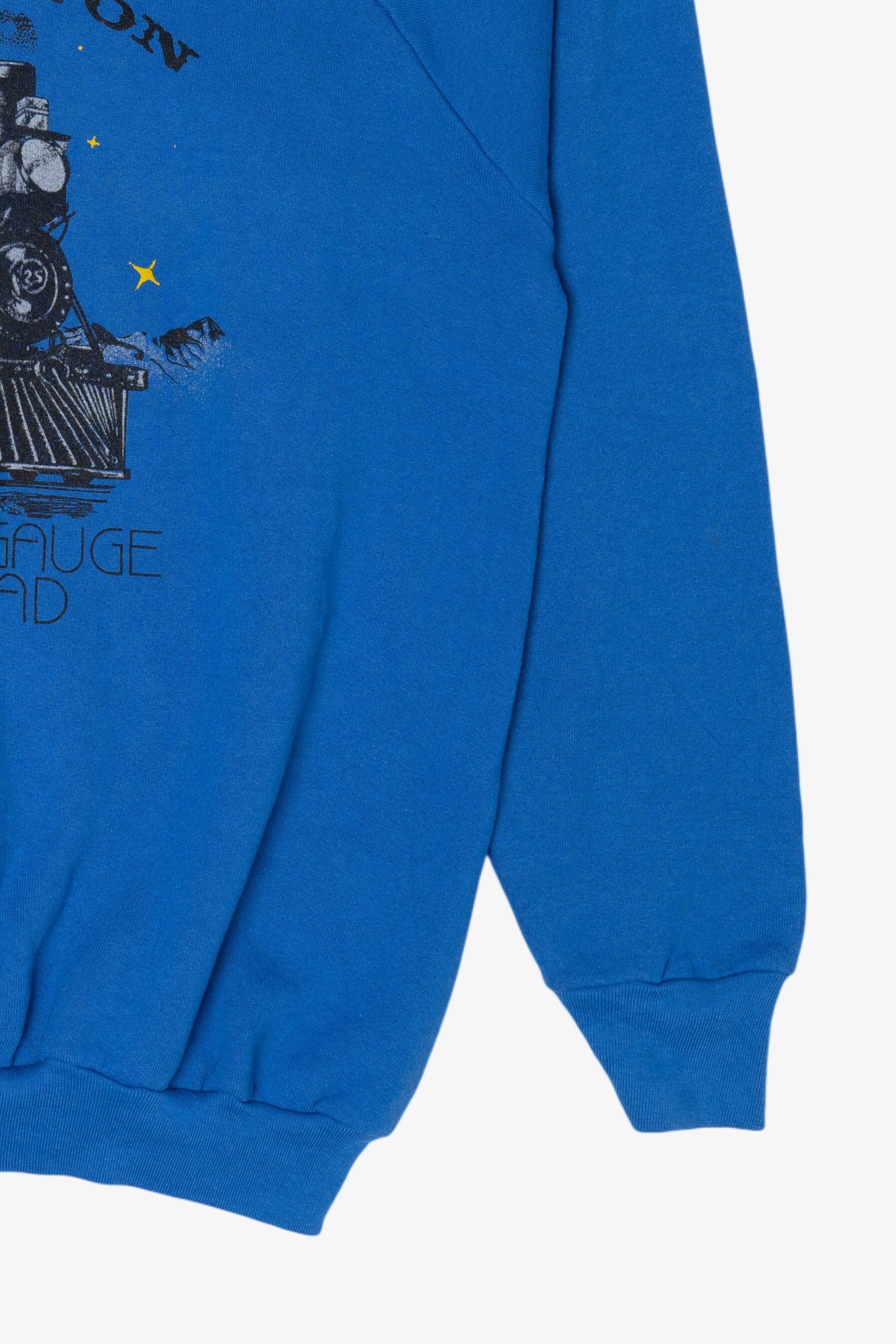 Vintage Blue Durango Silverton Narrow Gauge Railroad Raglan Sweatshirt (1990s)