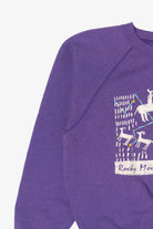 Vintage Purple Rocky Mountain River Tours Raglan Sweatshirt (1990s)