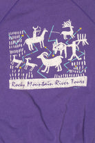 Vintage Purple Rocky Mountain River Tours Raglan Sweatshirt (1990s)