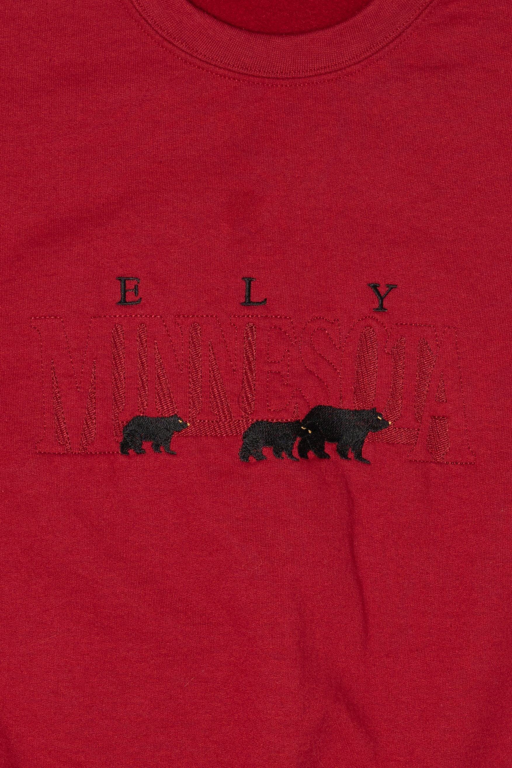 Red Ely Minnesota Embroidered Sweatshirt (2020s)