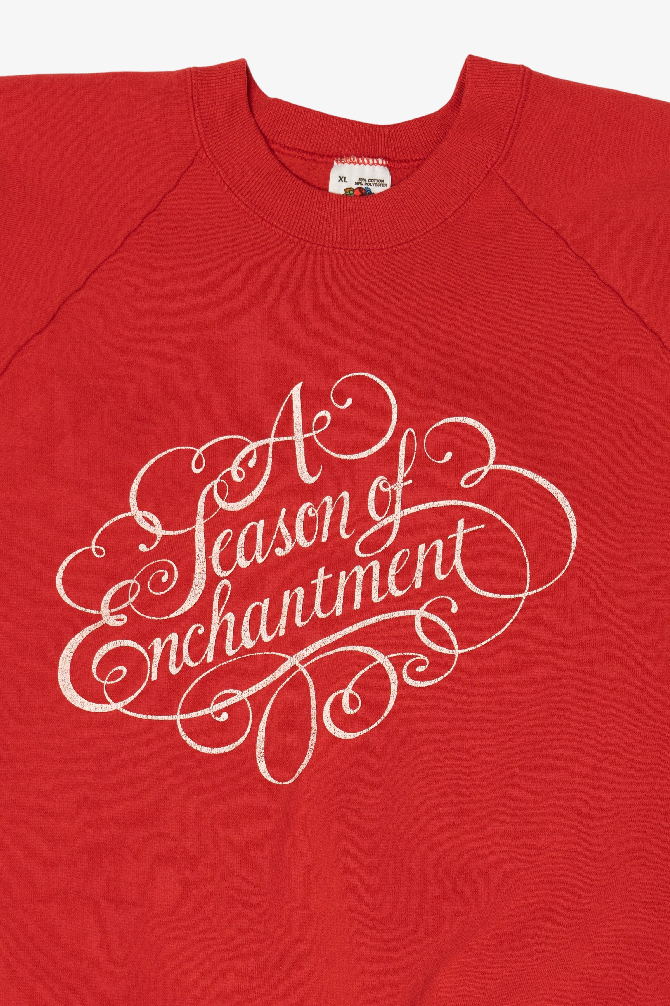 Vintage Red "A Season Of Enchantment" Staten Island Mall Raglan Sweatshirt (1990s)