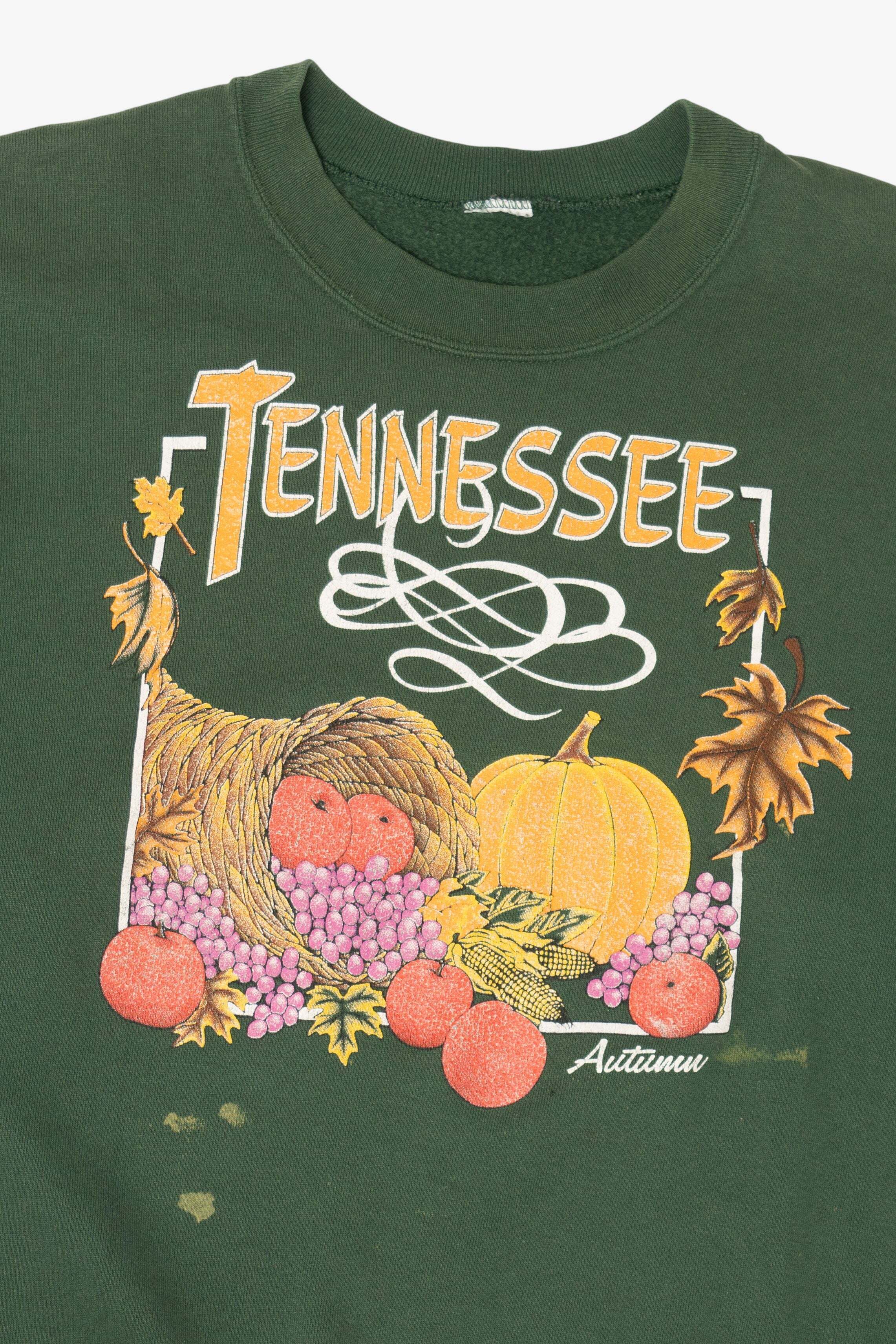 Vintage Dark Green Tennessee Autumn Harvest Fall Sweatshirt (1990s)
