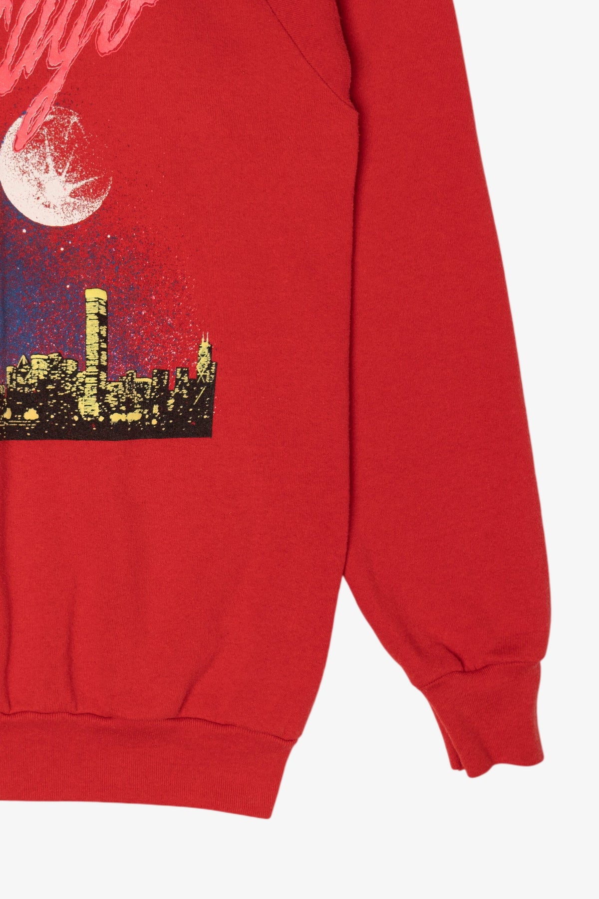 Vintage Red Chicago Skyline Raglan Sweatshirt (1990s)