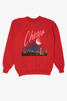 Vintage Red Chicago Skyline Raglan Sweatshirt (1990s)