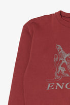Vintage Embossed Burgundy "England" Sweatshirt (1990s)