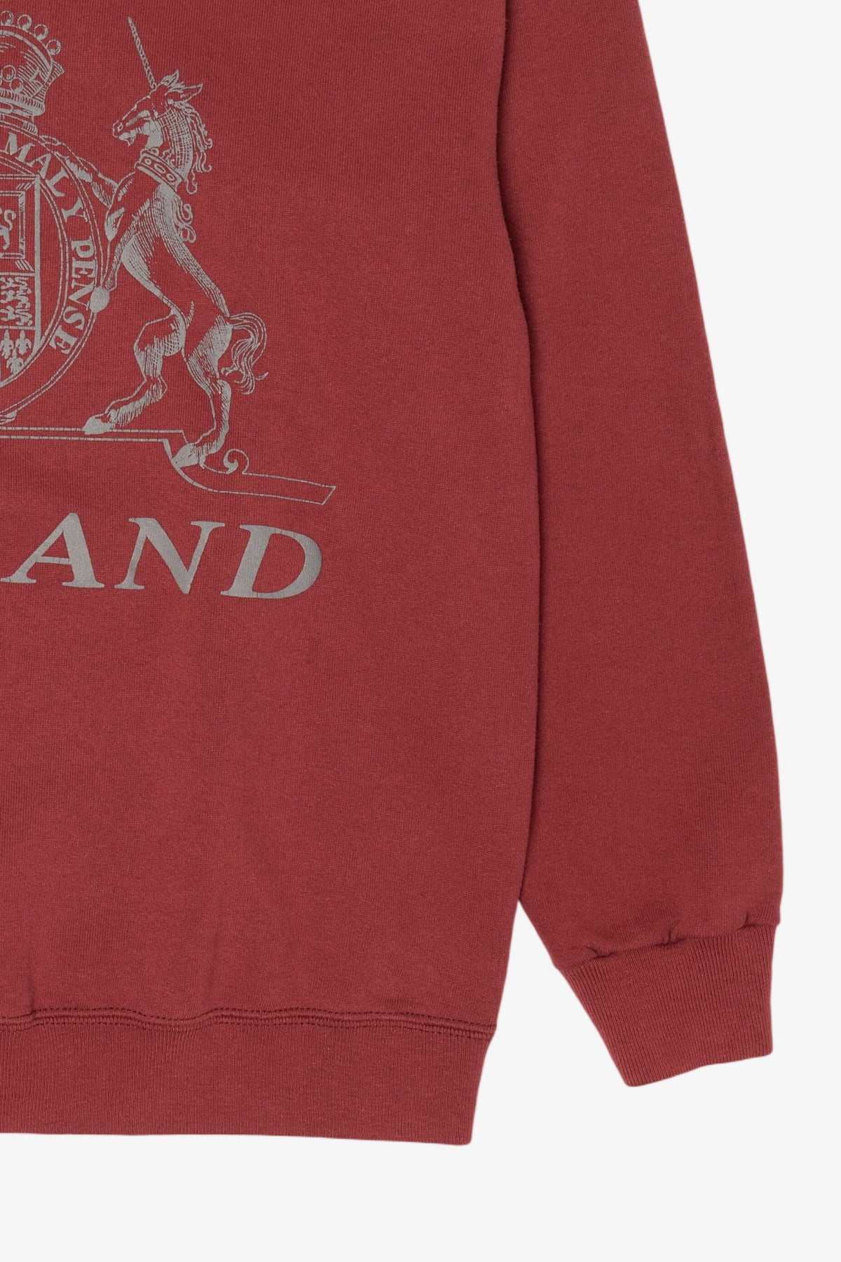 Vintage Embossed Burgundy "England" Sweatshirt (1990s)