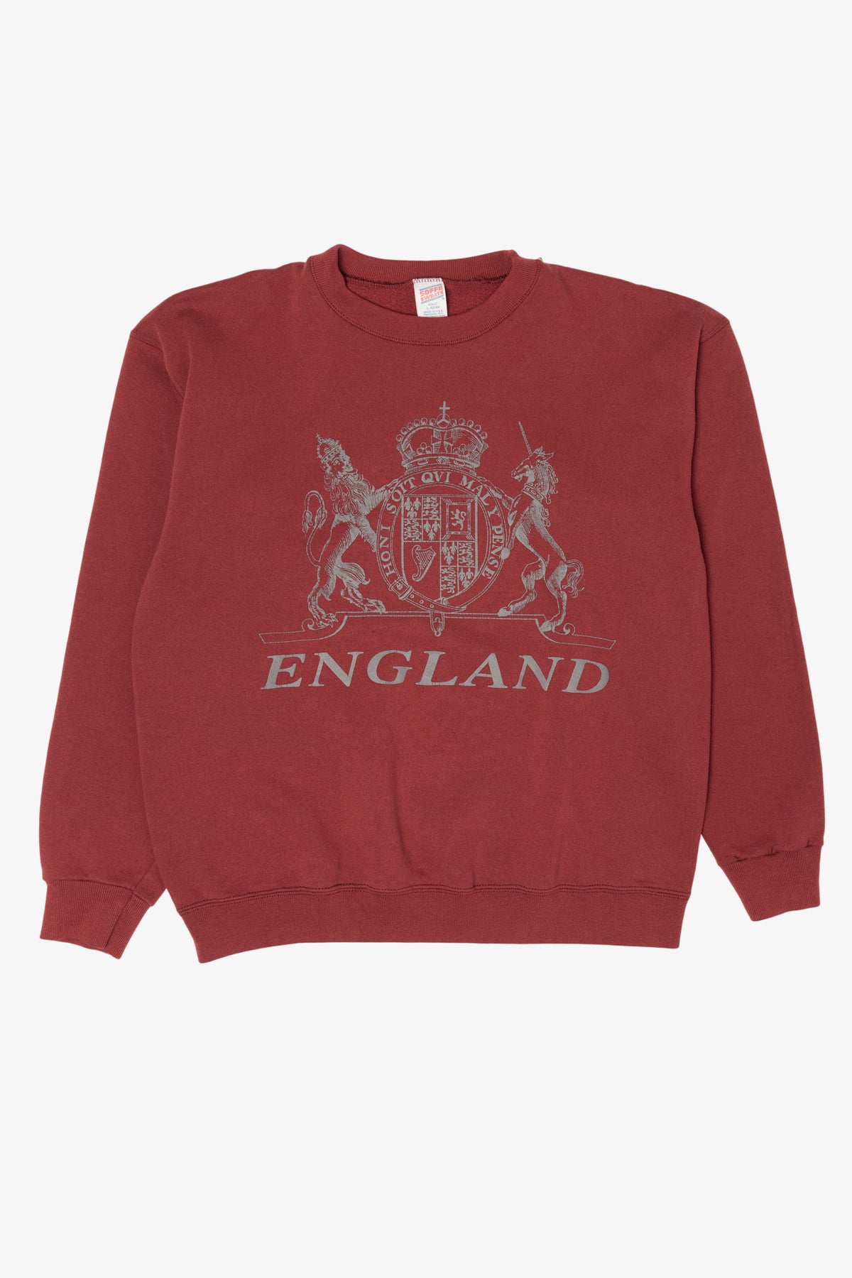 Vintage Embossed Burgundy "England" Sweatshirt (1990s)