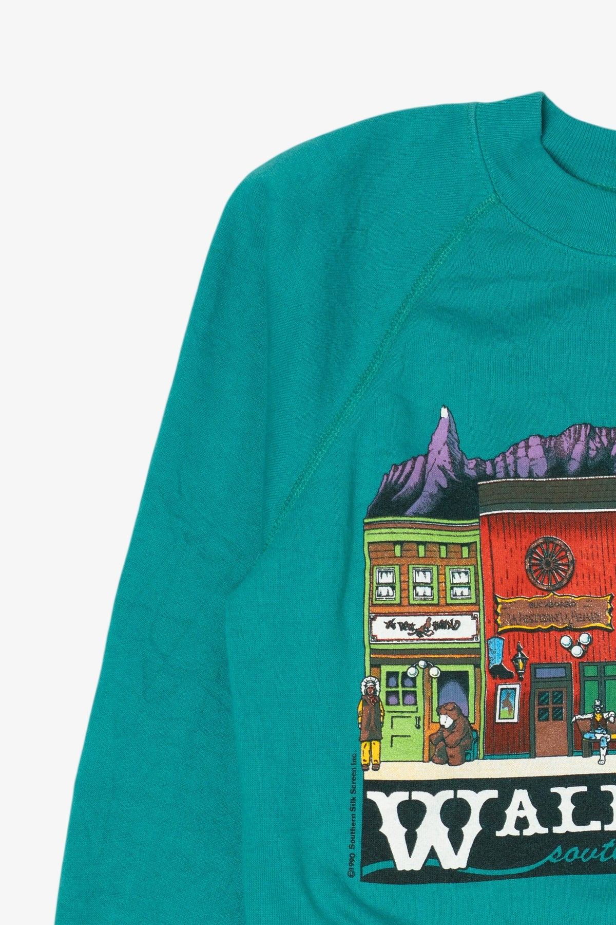 Vintage Teal Wall Drug South Dakota Raglan Sweatshirt (1990s)