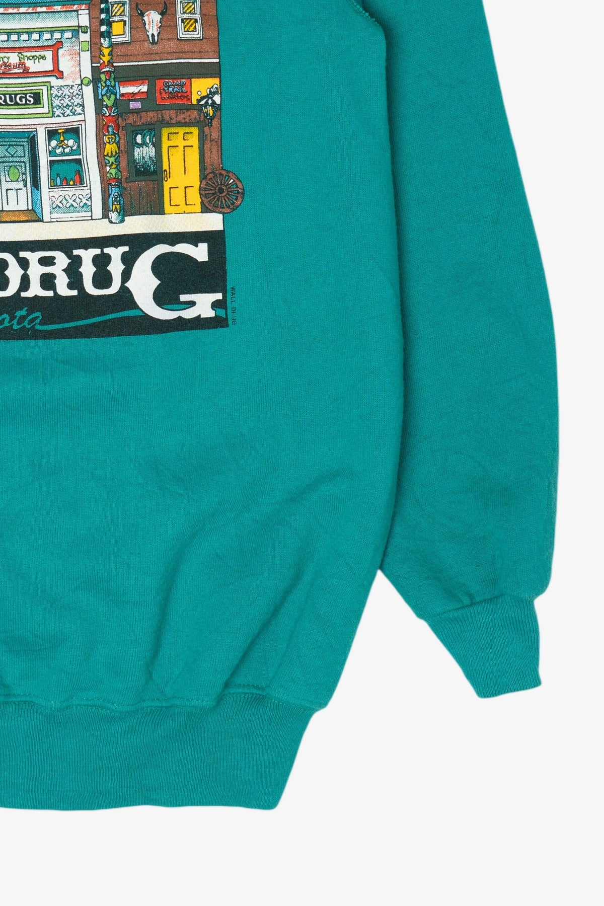 Vintage Teal Wall Drug South Dakota Raglan Sweatshirt (1990s)