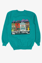 Vintage Teal Wall Drug South Dakota Raglan Sweatshirt (1990s)