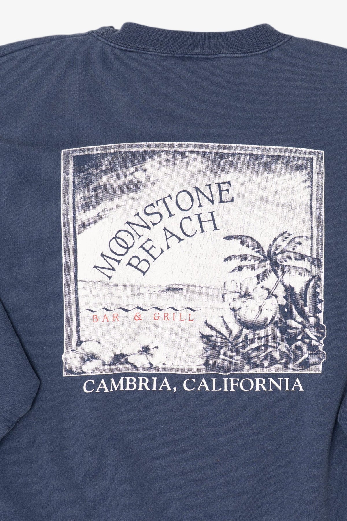 Vintage Navy Blue Moonstone Beach Bar & Grill California Sweatshirt (1990s)