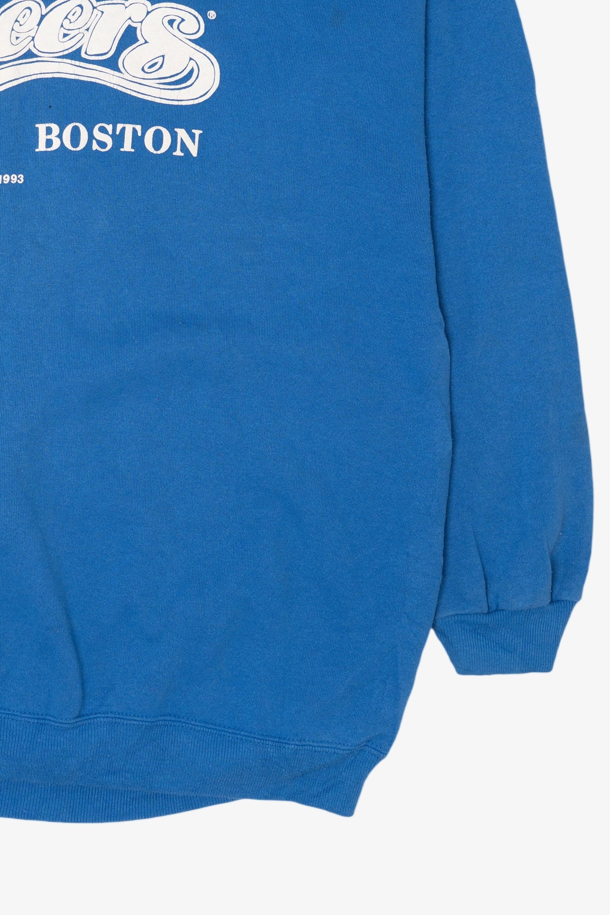 Vintage Blue Cheers Boston "Last Call" Sweatshirt (1990s)