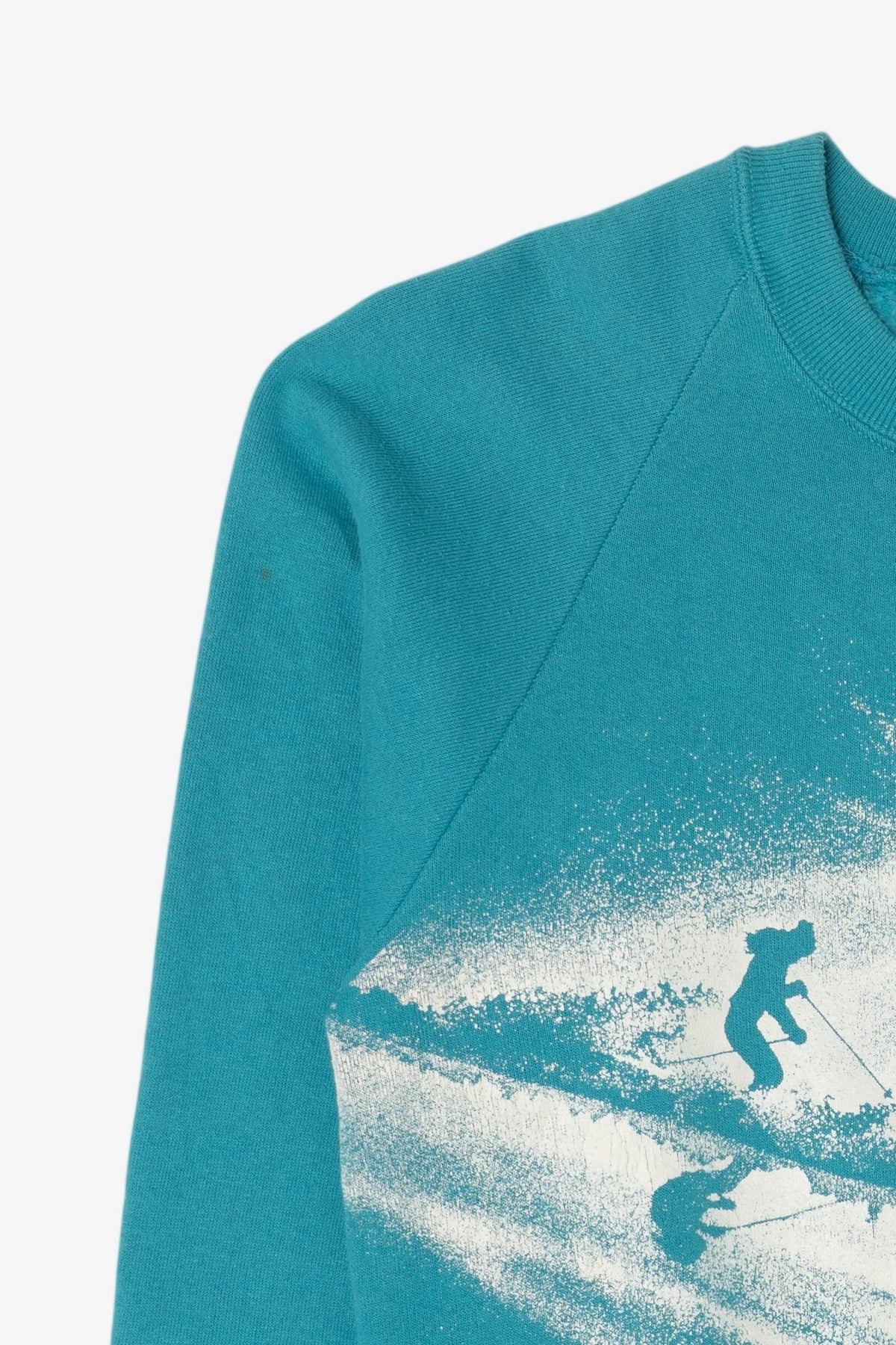 Vintage Teal Colorado Winter Park Skiing Raglan Sweatshirt (1980s)