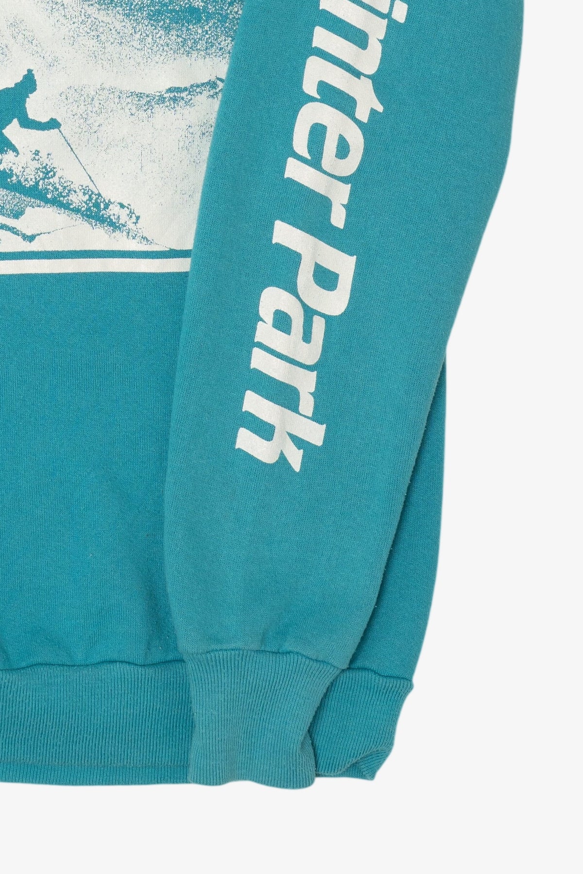 Vintage Teal Colorado Winter Park Skiing Raglan Sweatshirt (1980s)