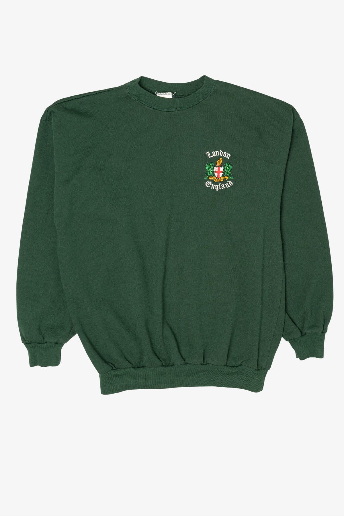 Vintage Embroidered Dark Green London England Sweatshirt (1990s)