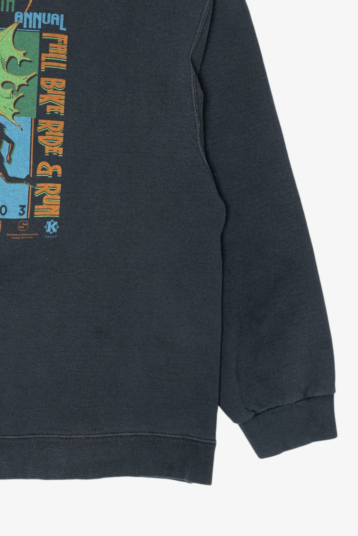 Vintage Navy Blue Big Creek Annual Fall Bike Ride And Run Sweatshirt (2000s)