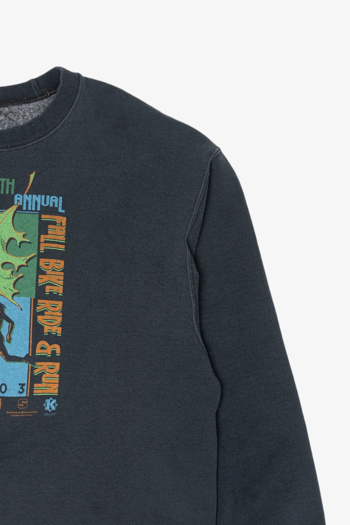 Vintage Navy Blue Big Creek Annual Fall Bike Ride And Run Sweatshirt (2000s)