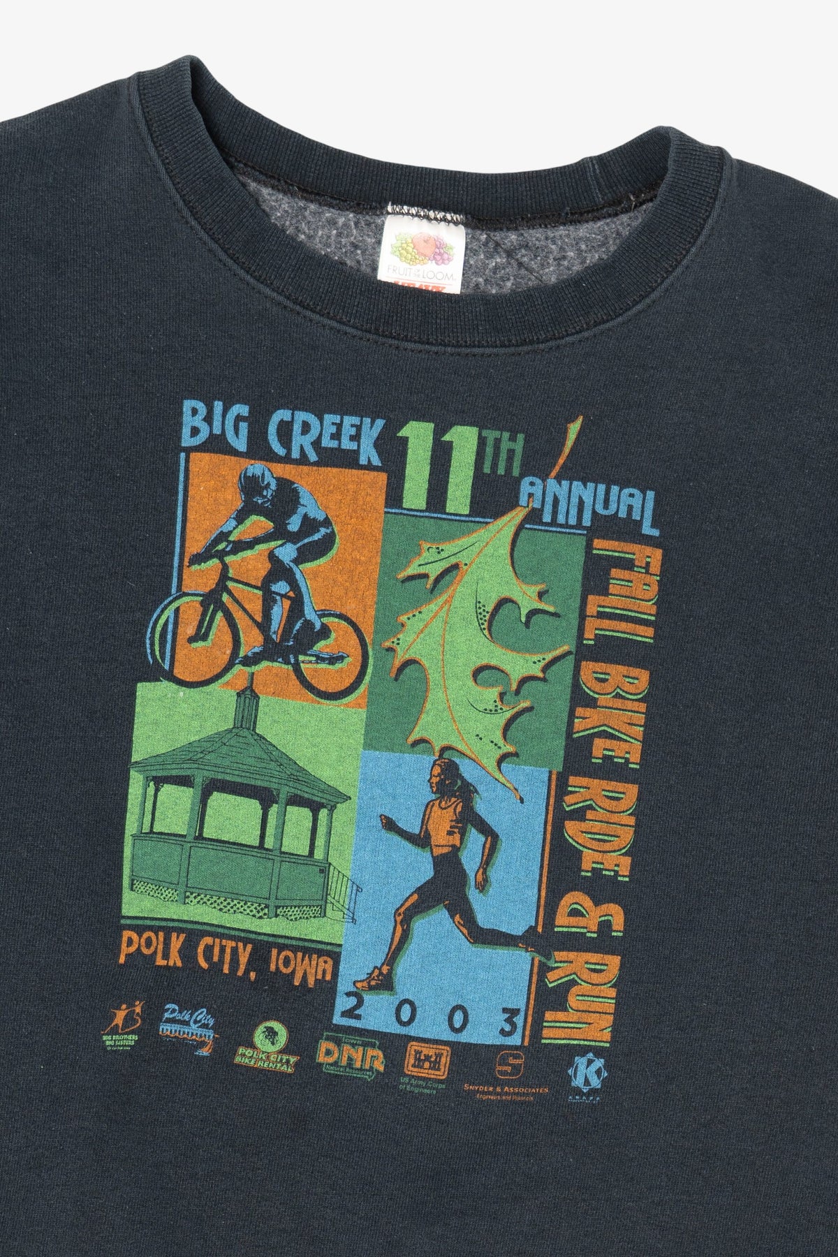 Vintage Navy Blue Big Creek Annual Fall Bike Ride And Run Sweatshirt (2000s)