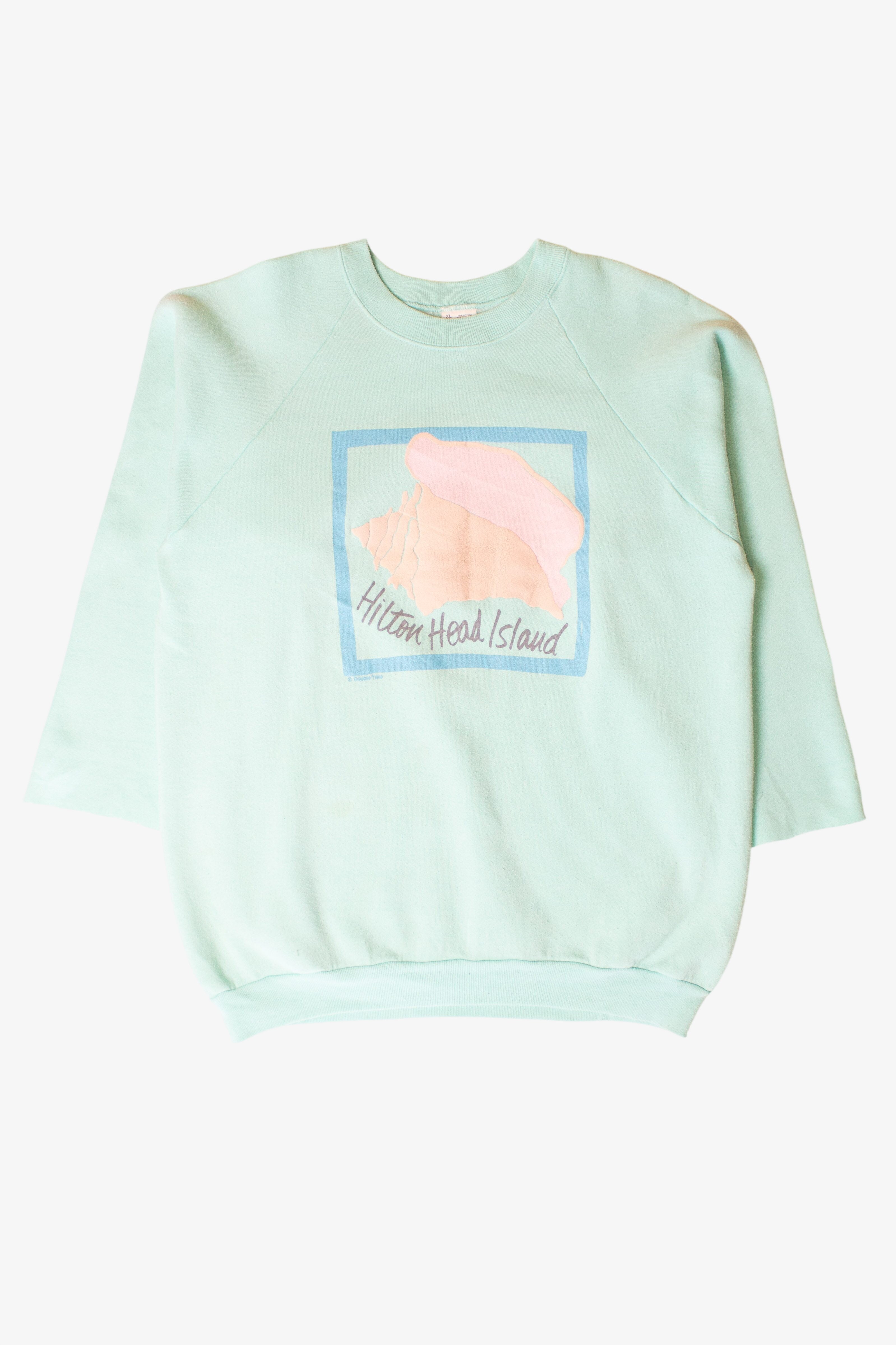 Vintage Hilton Head Island Cropped Sleeve Sweatshirt (1990s)