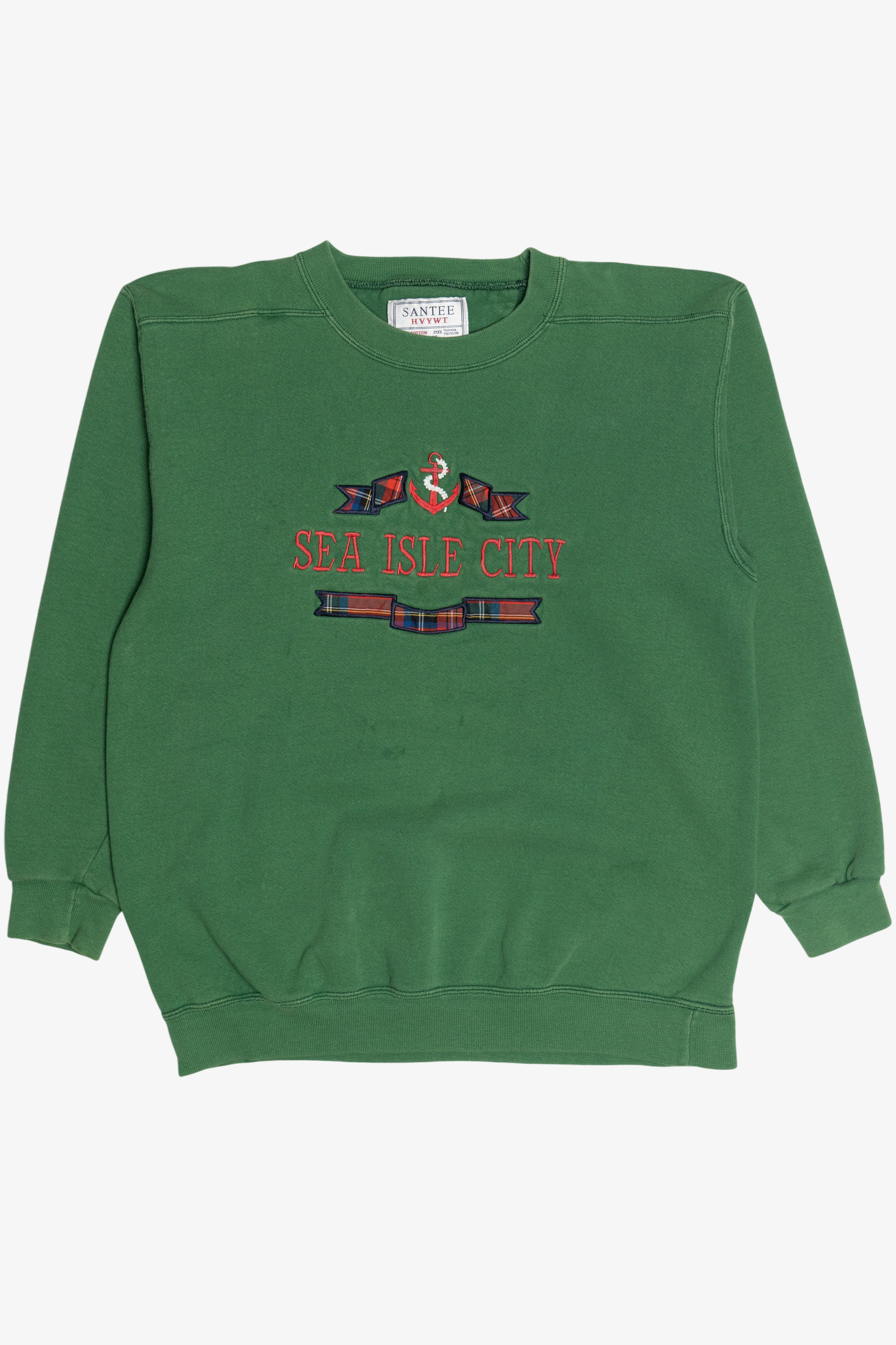 Vintage "Sea Isle City" Embroidered Souvenir Sweatshirt (1990s)