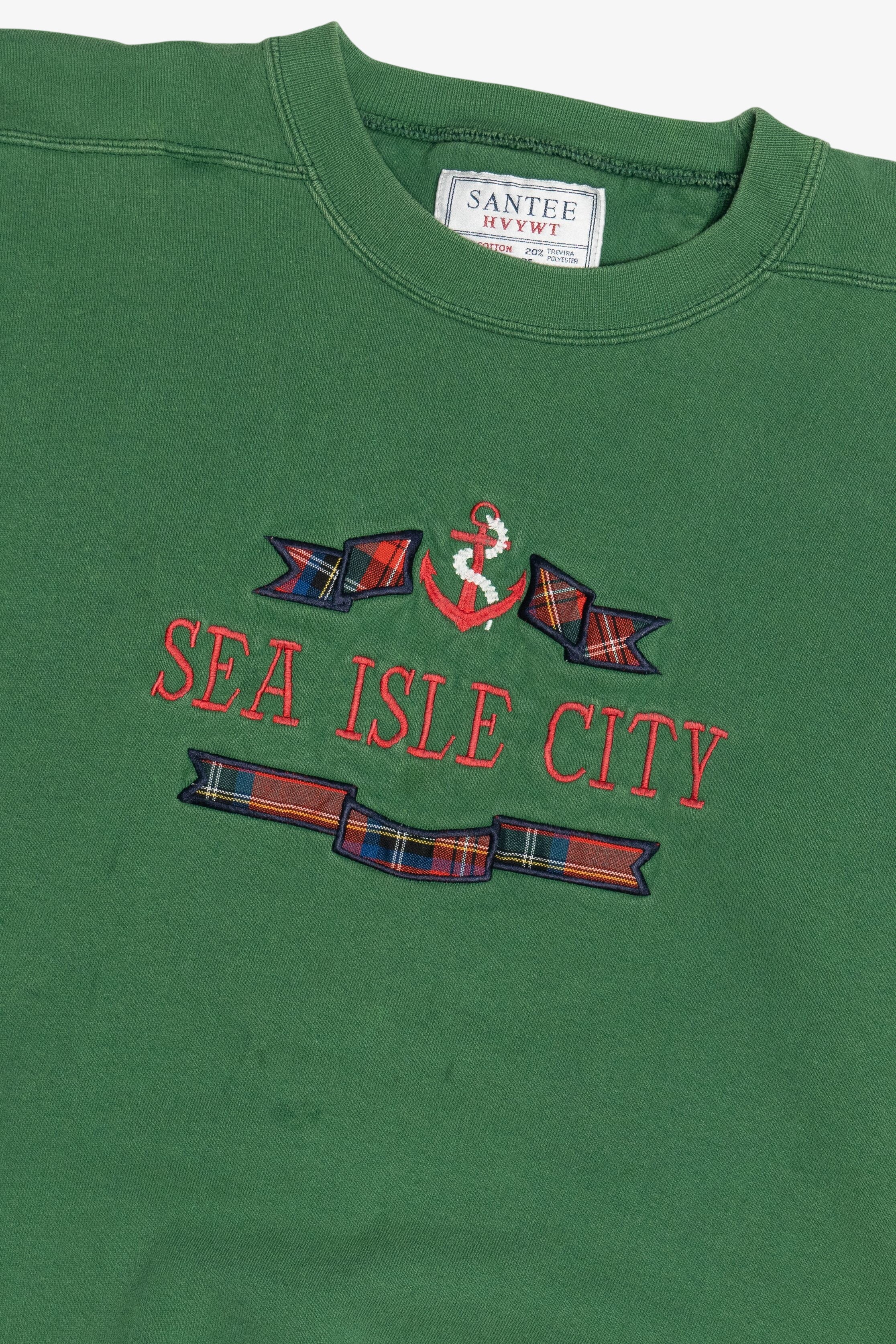 Vintage "Sea Isle City" Embroidered Souvenir Sweatshirt (1990s)