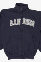 Vintage Navy Blue San Diego Zip Up Sweatshirt (1990s)