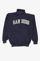 Vintage Navy Blue San Diego Zip Up Sweatshirt (1990s)