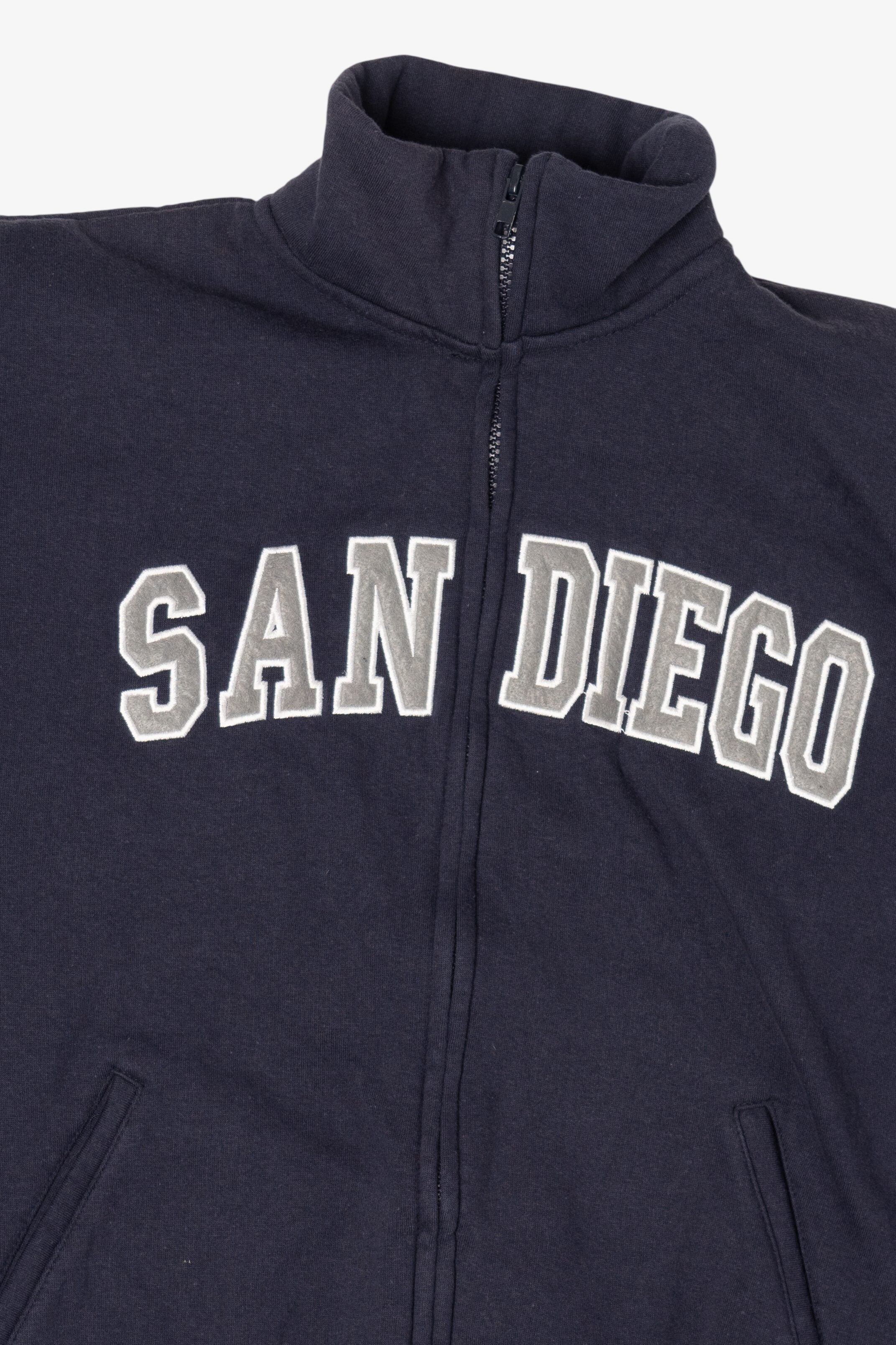 Vintage Navy Blue San Diego Zip Up Sweatshirt (1990s)