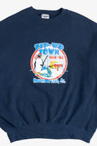 Vintage "Skips Lounge" "Houghton Lake, MI" "USA '98" Penguin Sweatshirt (1990s)