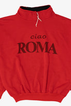 Vintage Red "Ciao Roma" Half Zip Sweatshirt (1990s)