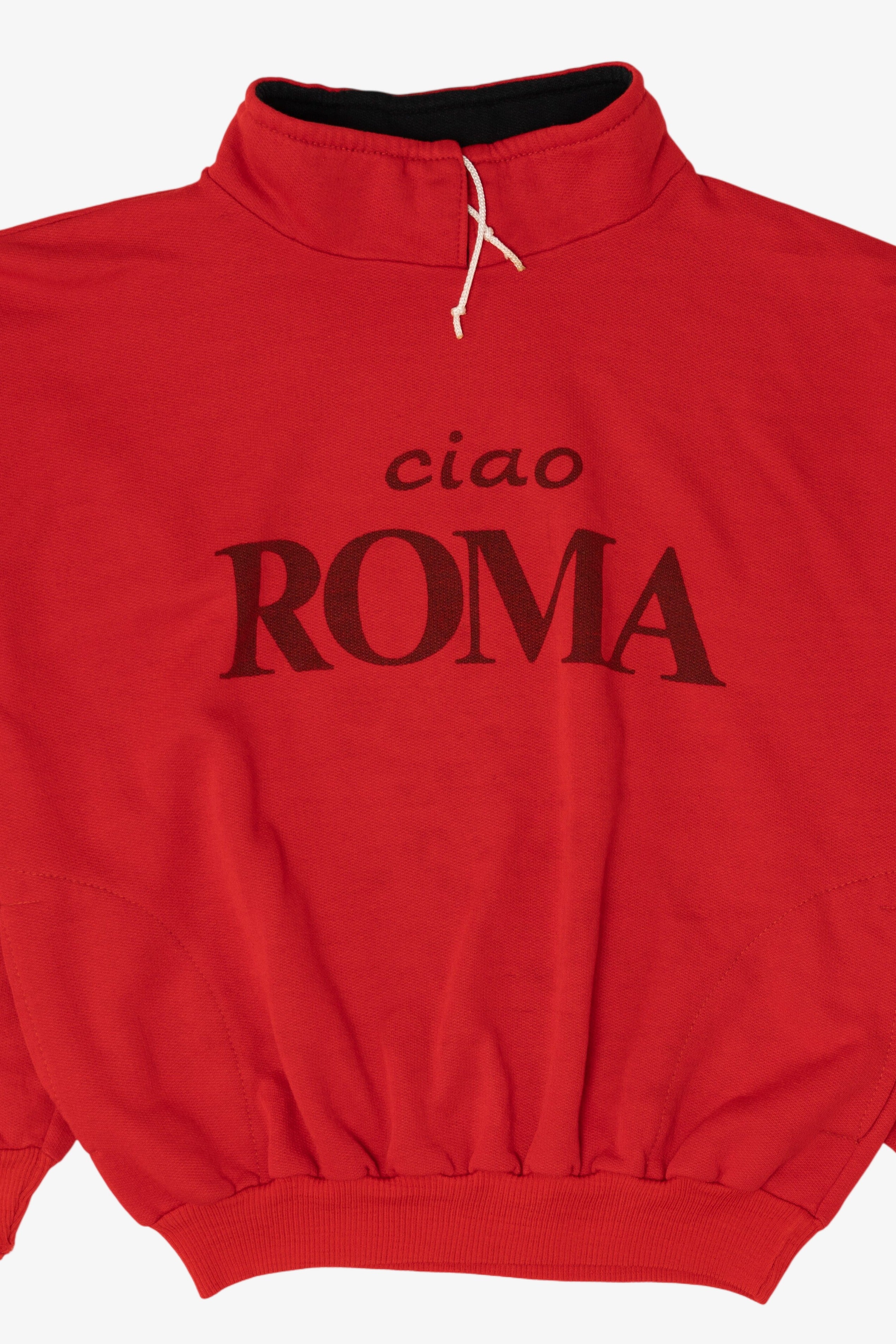 Vintage Red "Ciao Roma" Half Zip Sweatshirt (1990s)