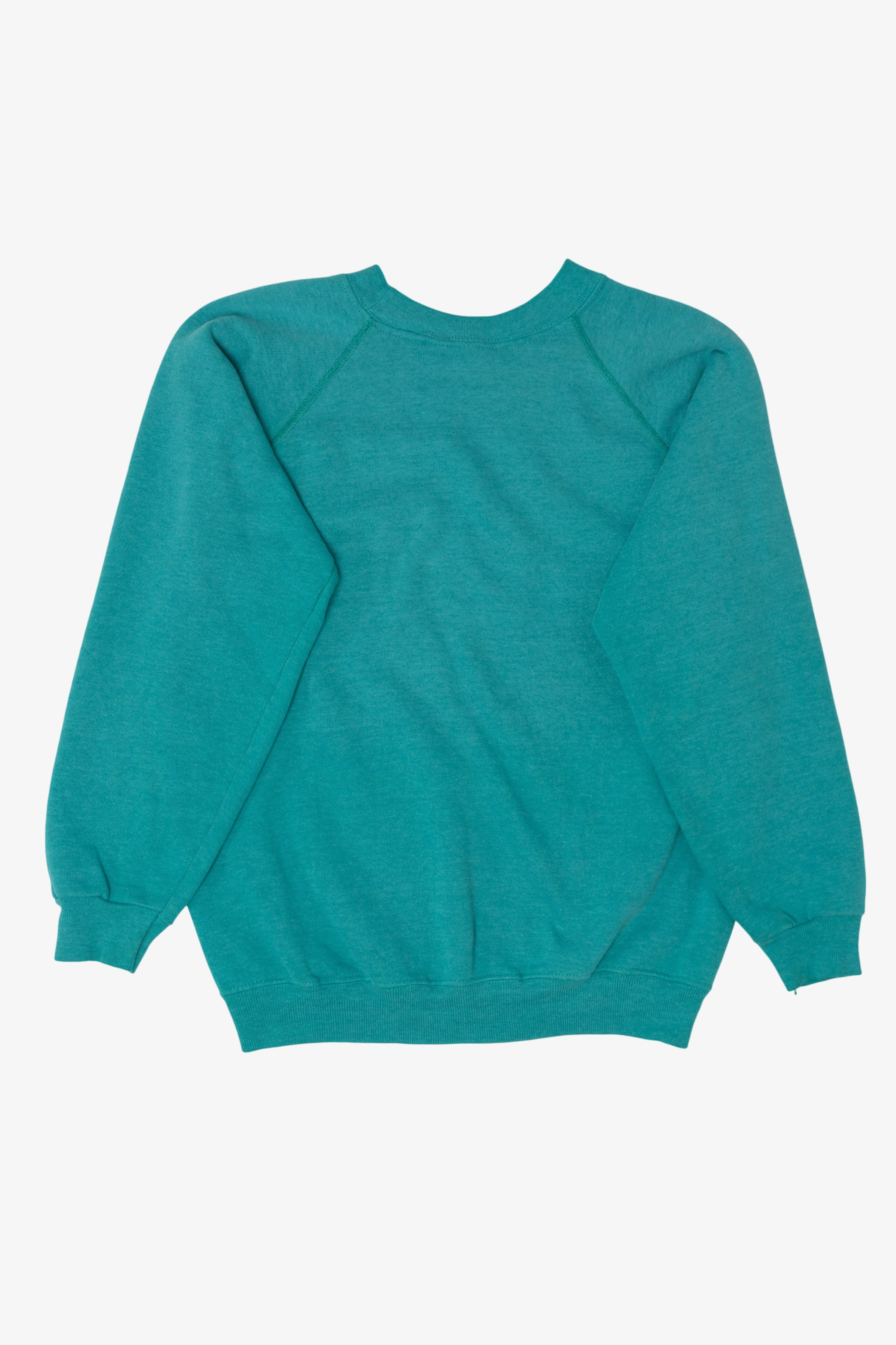 Vintage Teal Embossed Alaska Polar Bears Raglan Sweatshirt (1990s)
