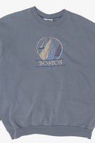 Vintage Blue Embroidered Boston Sweatshirt (1990s)