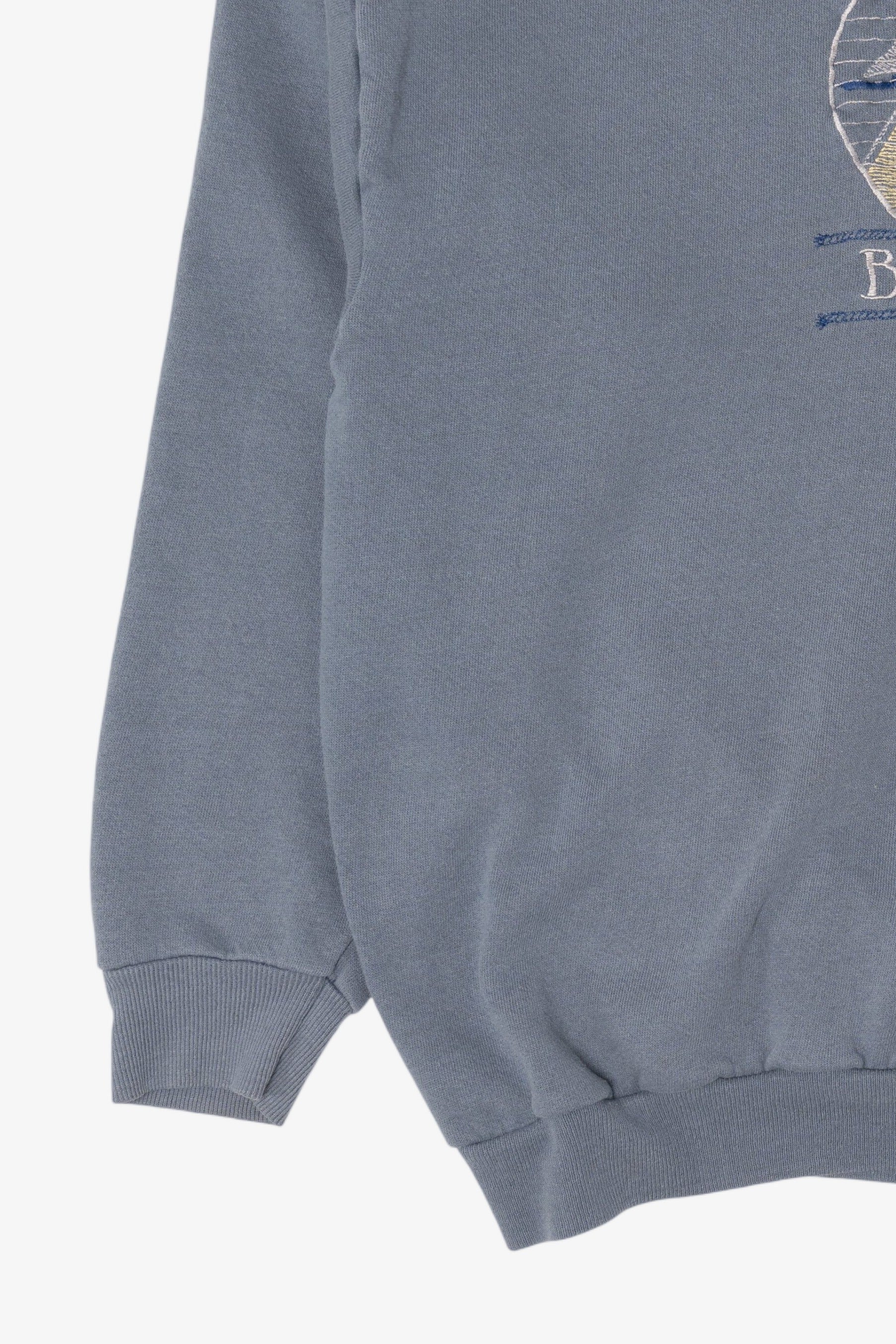 Vintage Blue Embroidered Boston Sweatshirt (1990s)