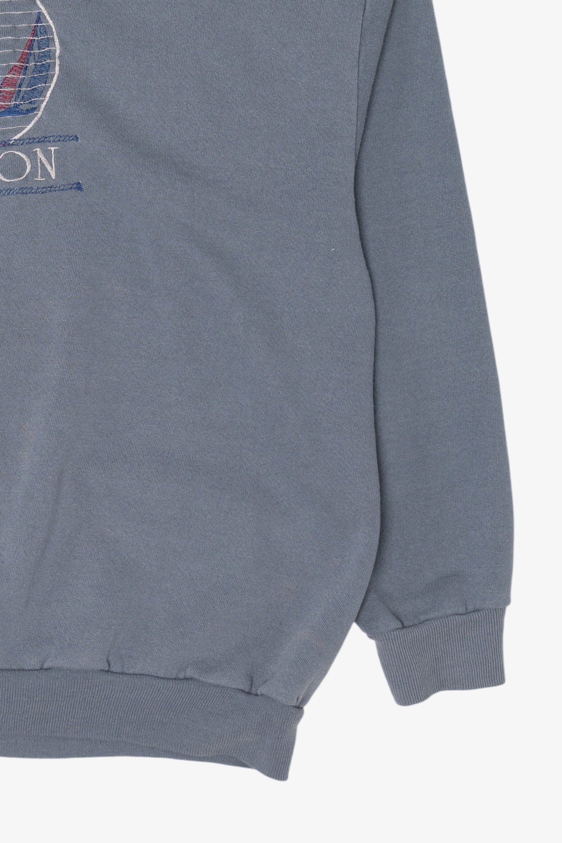 Vintage Blue Embroidered Boston Sweatshirt (1990s)